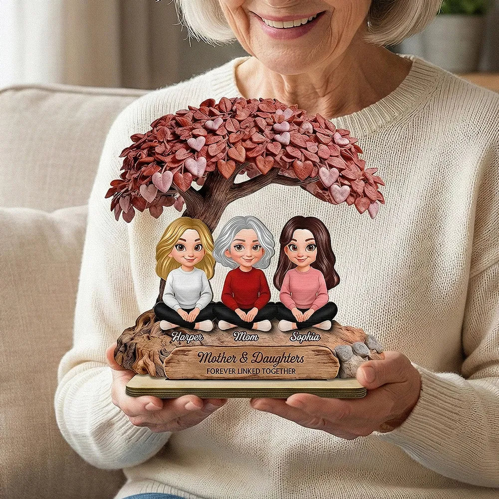 Personalized Family Figurine Tree for Mother & Daughters - Sentimental Gift Plaque MagicInPrints
