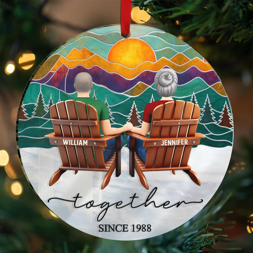 Together is a Beautiful Place to Be – Personalized Custom Shaped Mirror Ornament – Gift for Couples Mirror Ornament MagicInPrints