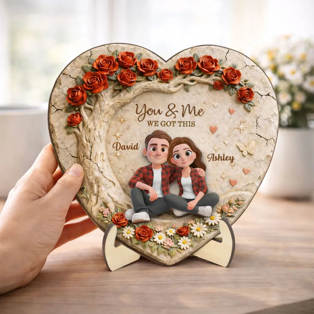 Personalized Heart-Shaped Plaque for Couples - Romantic Gift Plaque MagicInPrints