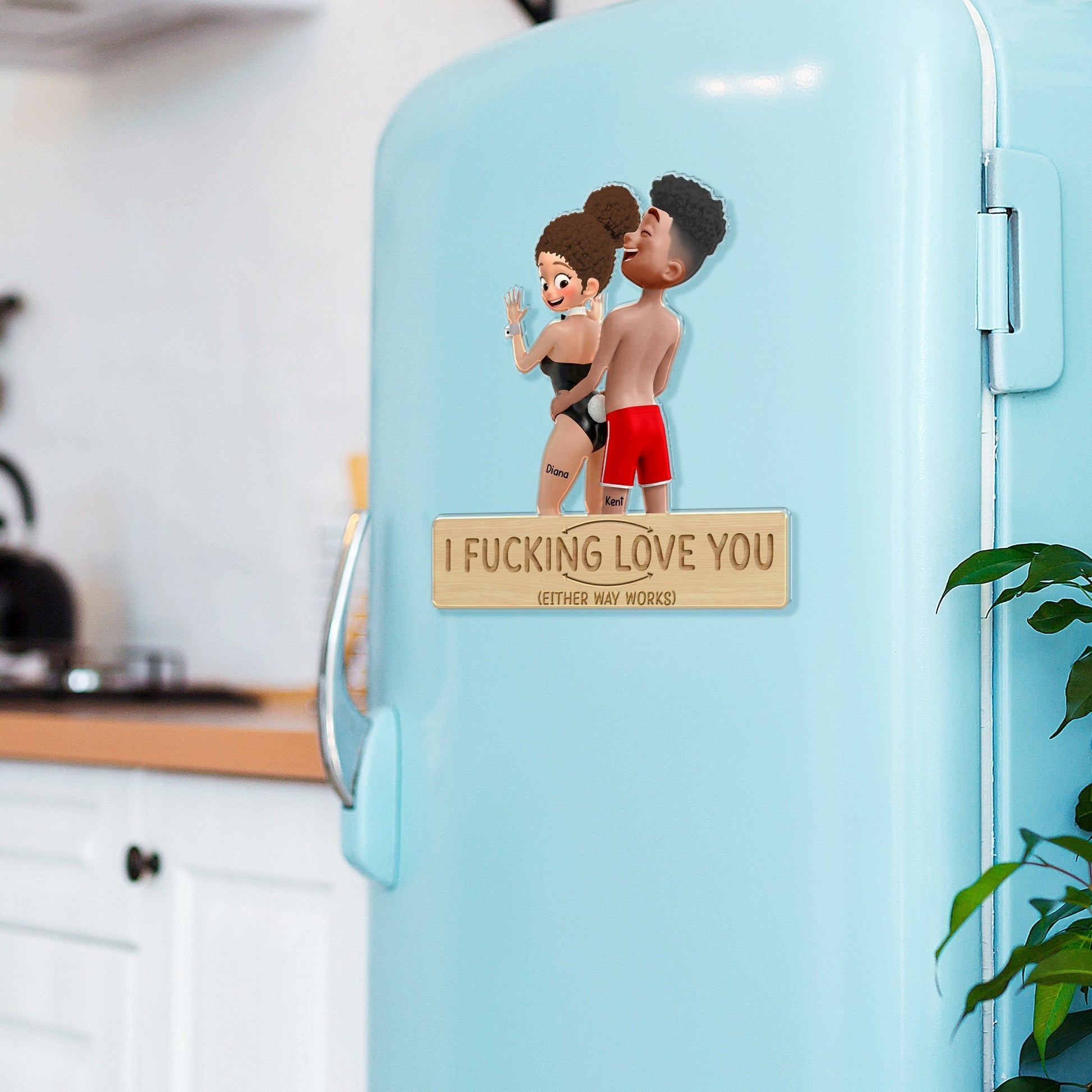 Humorous Couples Fridge Magnet - Fun Gift for Loved Ones Fridge Magnet MagicInPrints
