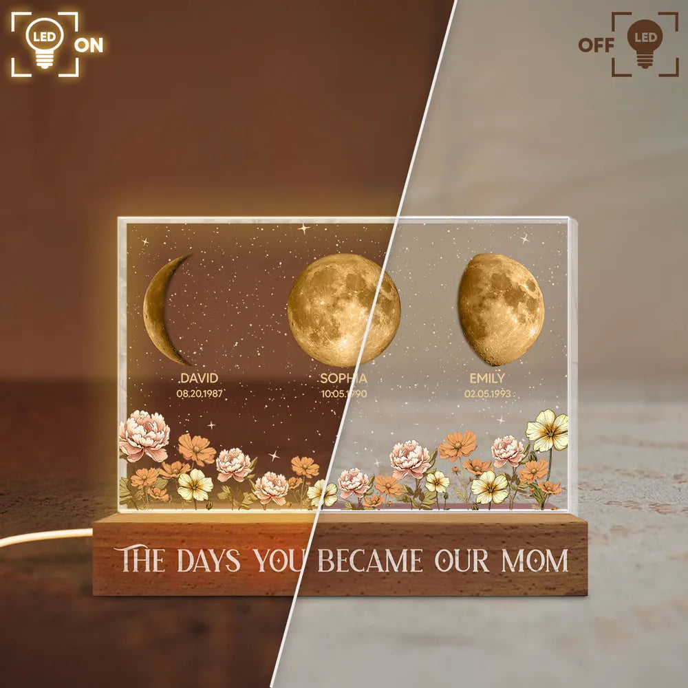 Personalized Moon Phase Acrylic Plaque for Mom - Sentimental Gift Plaque MagicInPrints