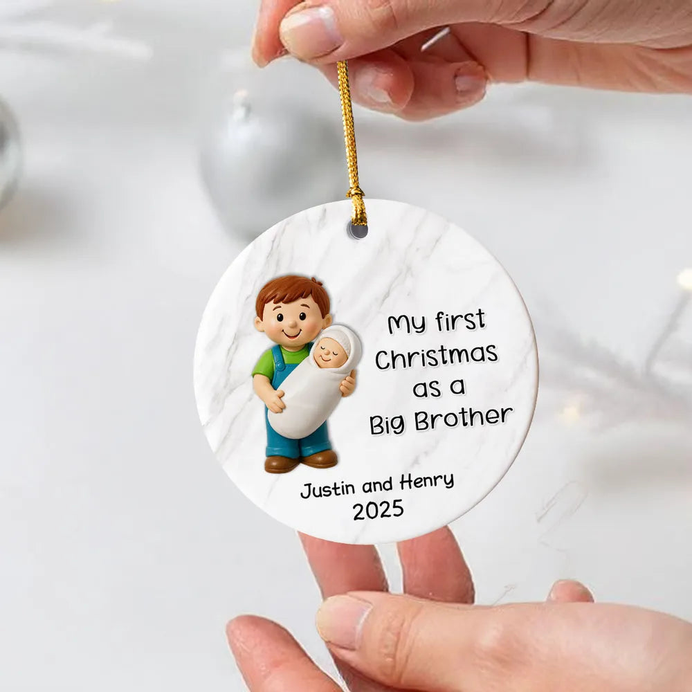 Personalized Christmas Ornament for New Big Brother - First Christmas Keepsake 2025 Ornament MagicInPrints