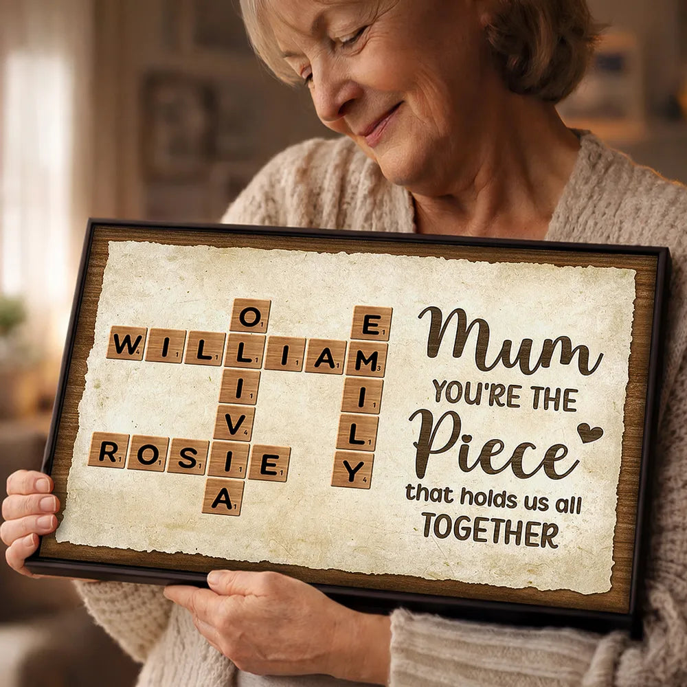 Personalized Family Name Crossword Wall Art for Mum - Heartfelt Gift for Mother's Day Poster or Canvas MagicInPrints