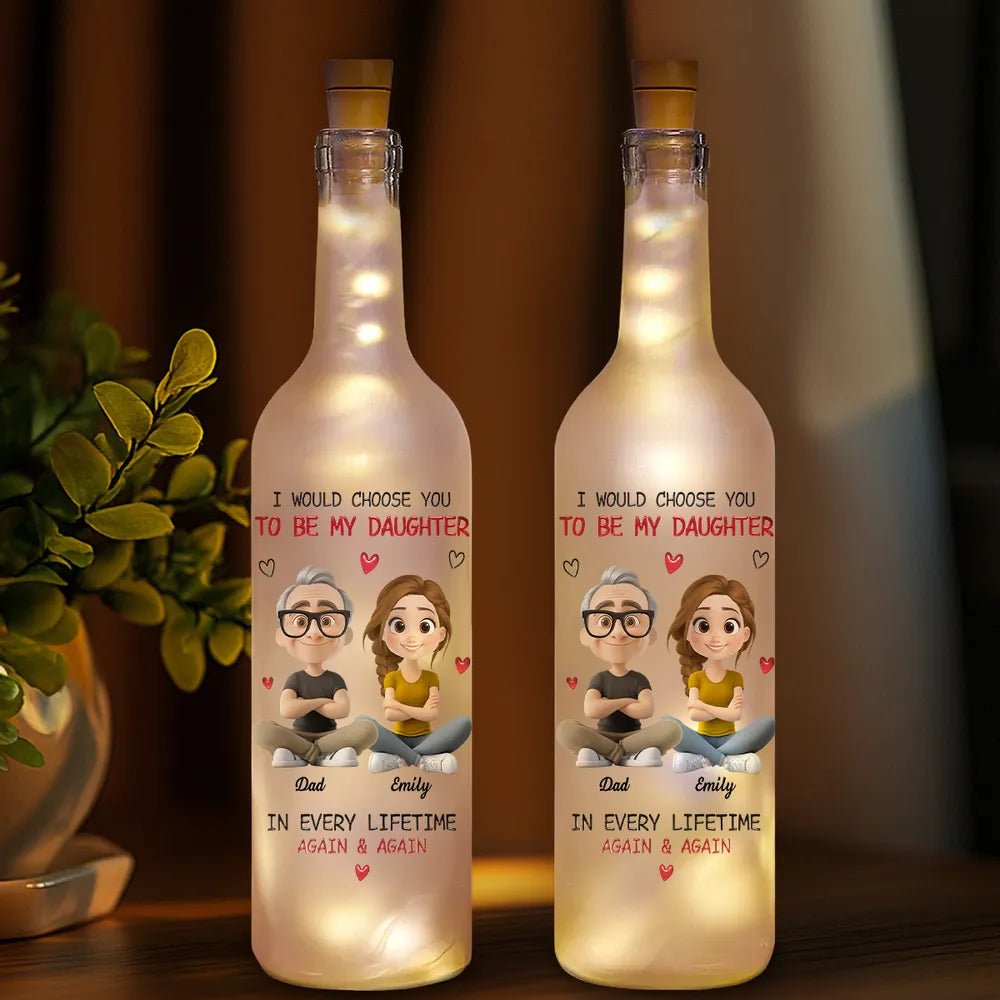 Personalized LED Wine Bottle Lamp for Daughter - Sentimental Gift Lamp MagicInPrints