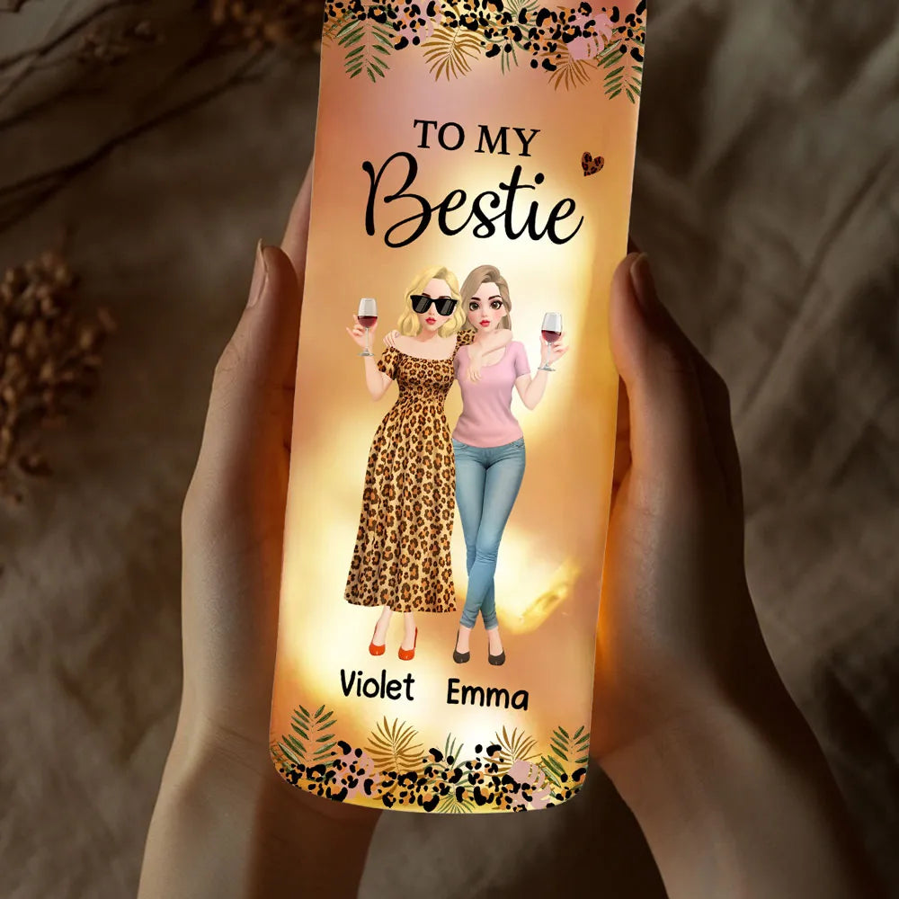 Personalized LED Wine Bottle Lamp for Best Friends - Sentimental Gift for Friendship Lamp MagicInPrints