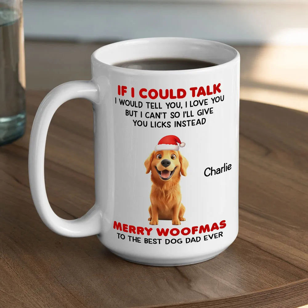 Personalized Dog Dad Christmas Mug - Cute Golden Retriever Design Cup MagicInPrints