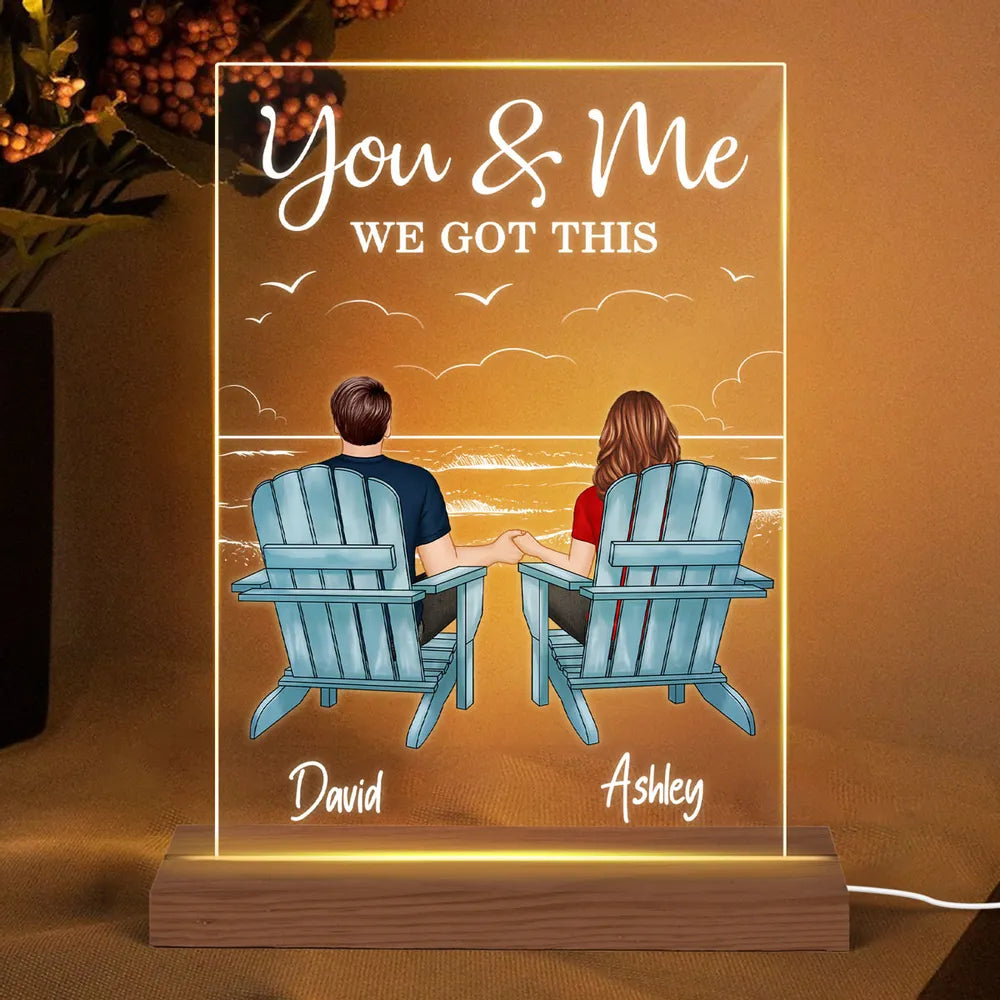 Personalized LED Acrylic Night Light for Couples - Romantic Gift for Anniversaries Plaque MagicInPrints