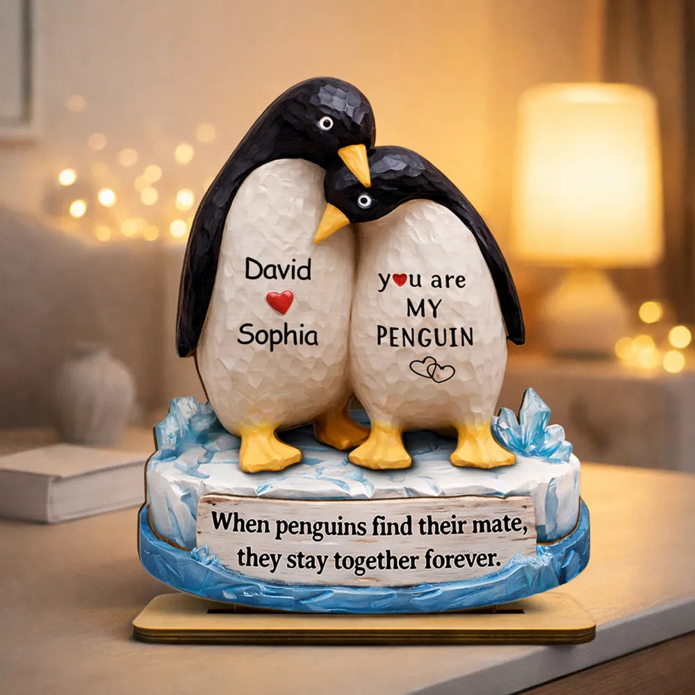Personalized Penguin Couple Figurine for Couples - Romantic Gift Plaque MagicInPrints