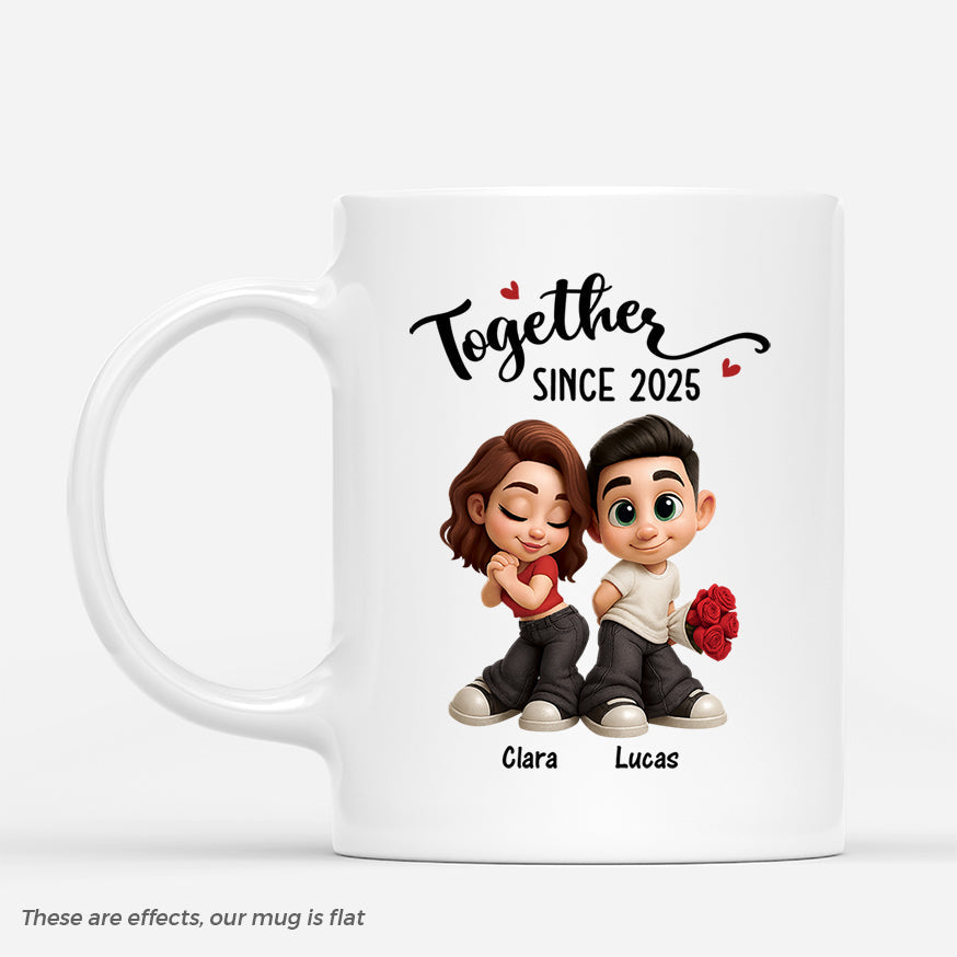 Personalized Couple Mug for Lovers with Cartoon Characters - Anniversary Gift Cup MagicInPrints