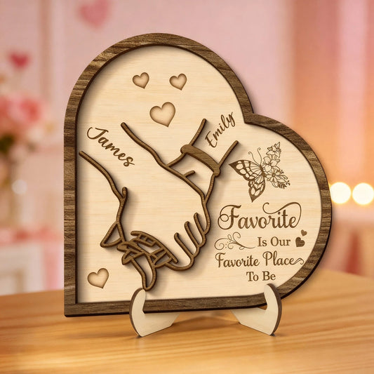 Personalized Wooden Heart Plaque for Couples - Romantic Home Decor Gift Plaque MagicInPrints