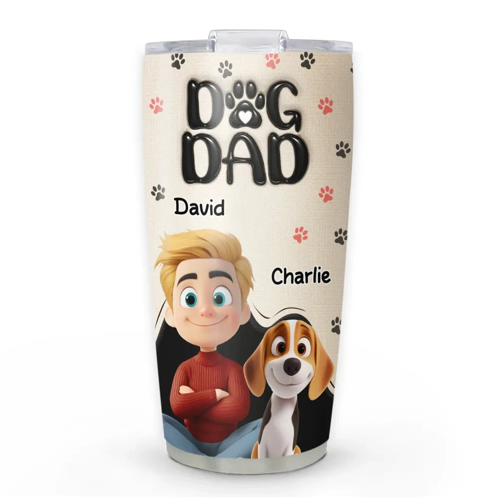 Personalized Dog Dad Tumbler for Pet Lovers - Custom Name Gift Cup MagicInPrints