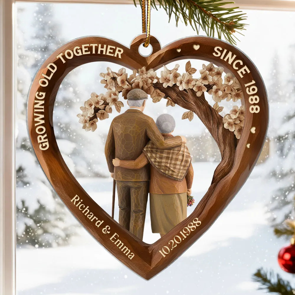 Personalized Heart-Shaped Anniversary Ornament for Couples - Sentimental Keepsake Ornament MagicInPrints