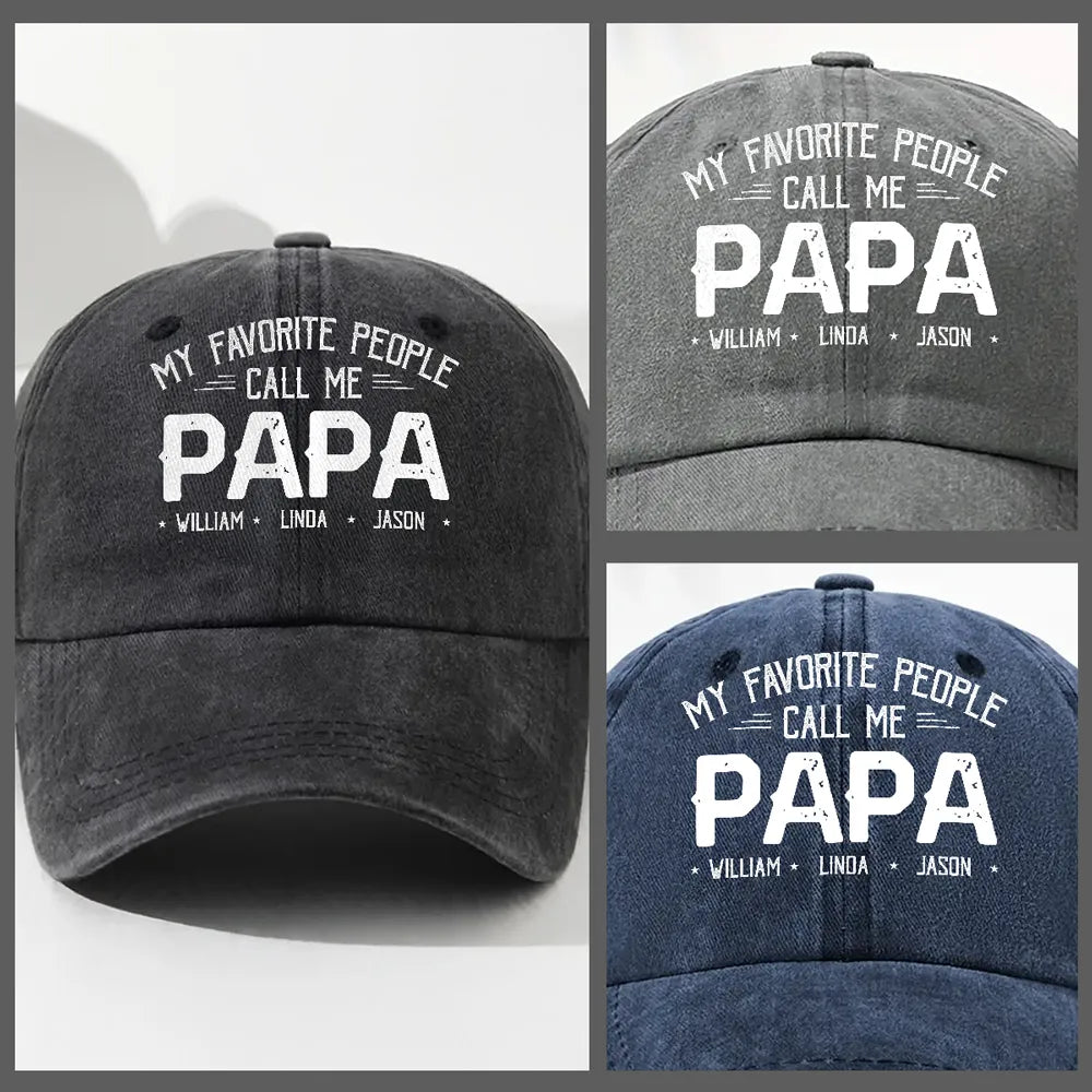 Personalized Dad Hat for Papa - Custom Names Father's Day Gift Hat MagicInPrints
