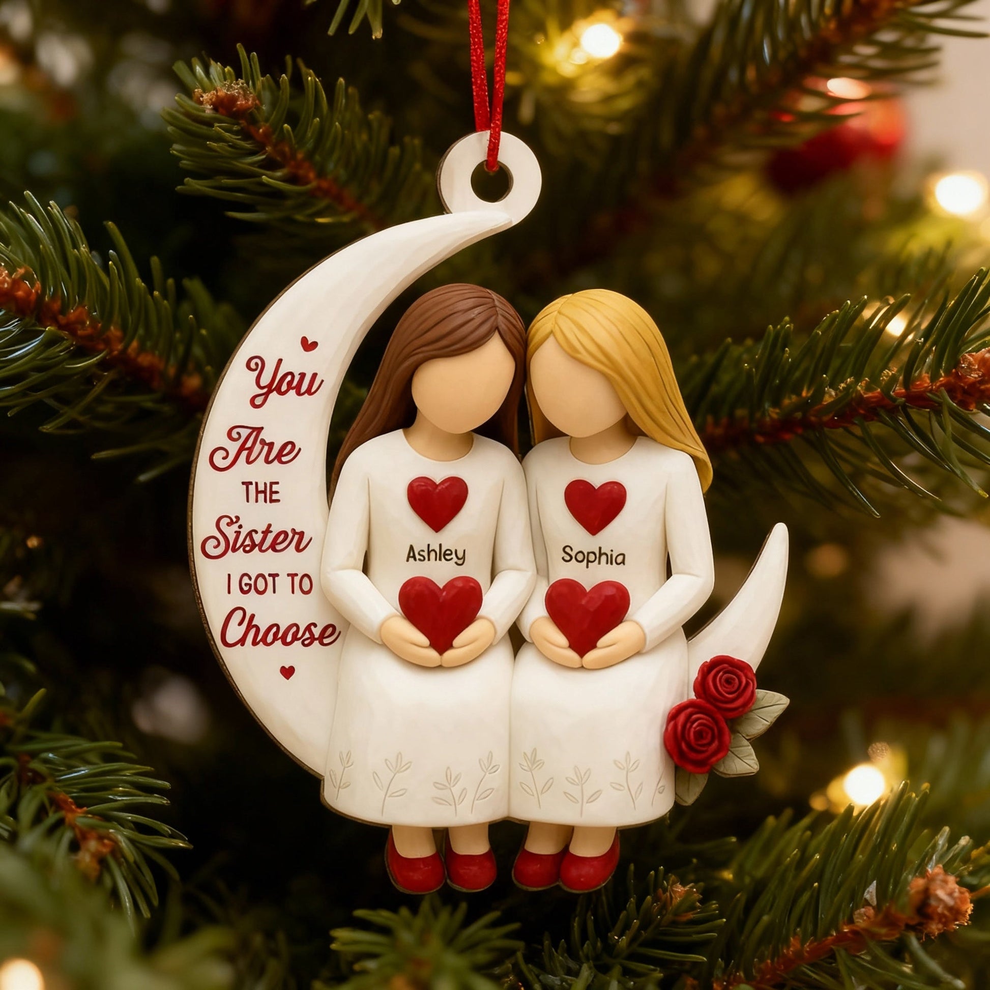 Personalized Sister Ornament for Best Friends - Heartfelt Christmas Gift Ornament MagicInPrints