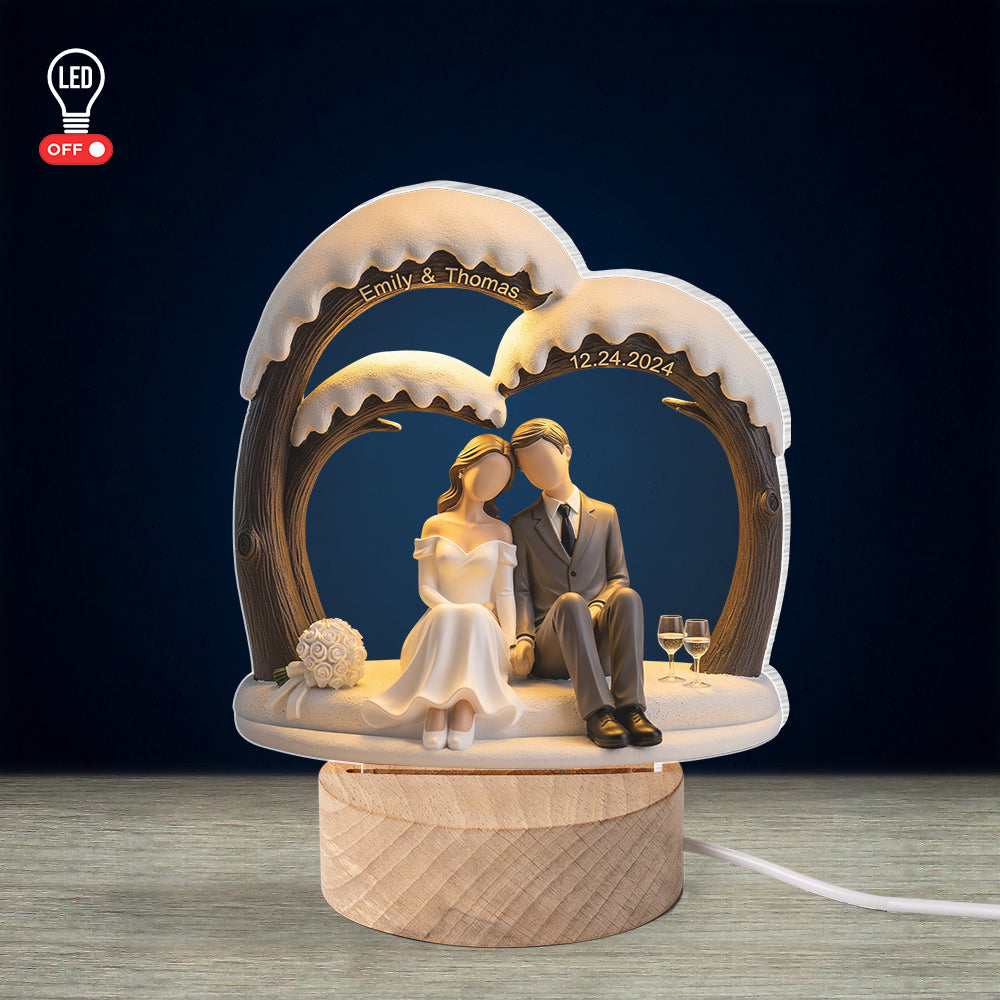 “Love Illuminated” – Personalized Wedding Couple LED Light - Unique Gift for Couples Led Night Light MagicInPrints