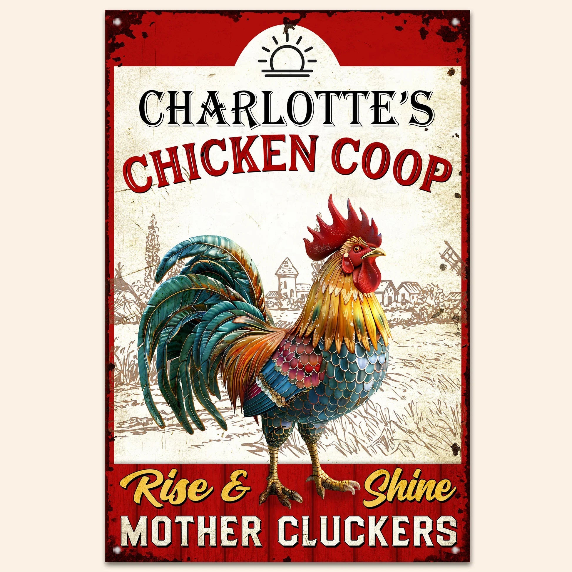 Personalized Metal Chicken Coop Sign for Farmers - Rustic Farm Decor Poster or Canvas MagicInPrints