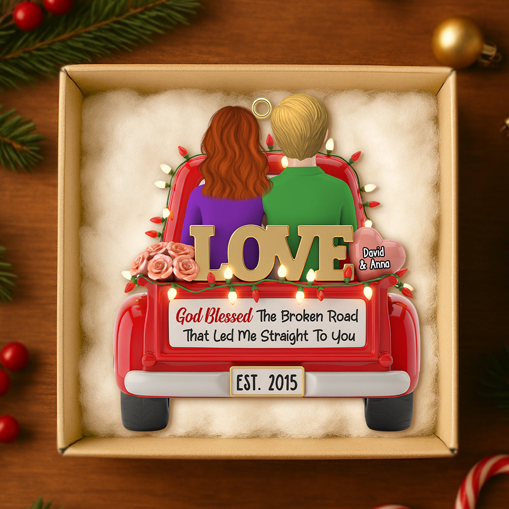 Love is the Journey - Personalized Christmas Ornament for Couples Ornament MagicInPrints