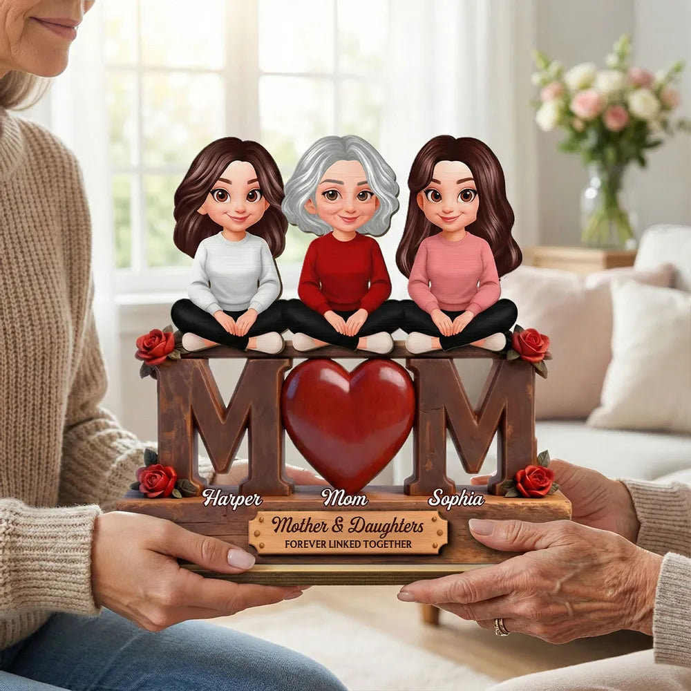 Personalized Mother and Daughters Figurine - Sentimental Gift for Family Bonding Plaque MagicInPrints