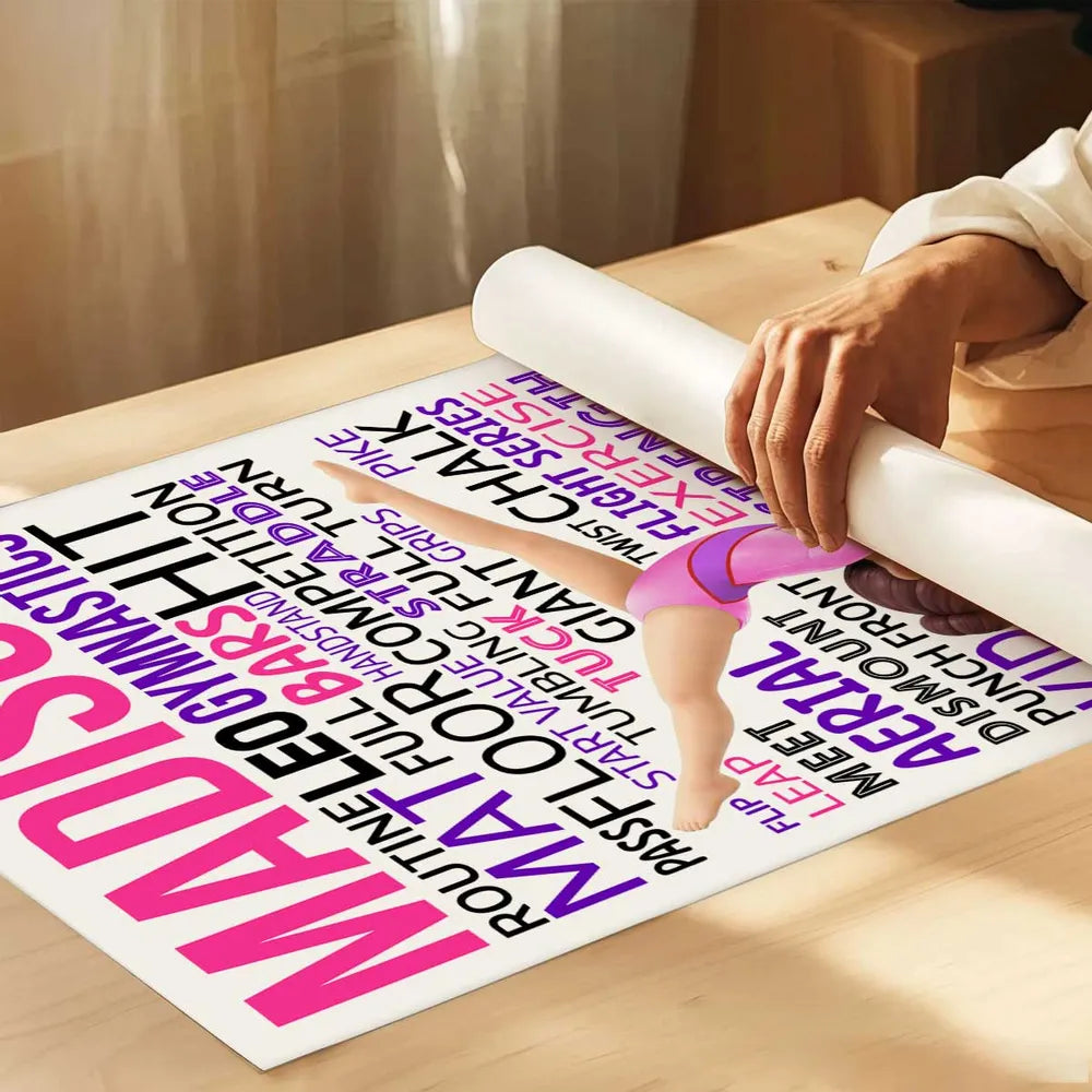 Personalized Gymnastics Word Art Poster for Kids - Custom Name Decor Poster or Canvas MagicInPrints