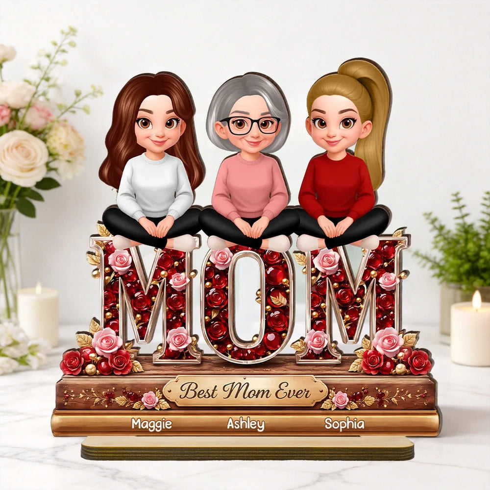 Custom Mother's Day Mom Figurine with Names - Sentimental Gift Plaque MagicInPrints