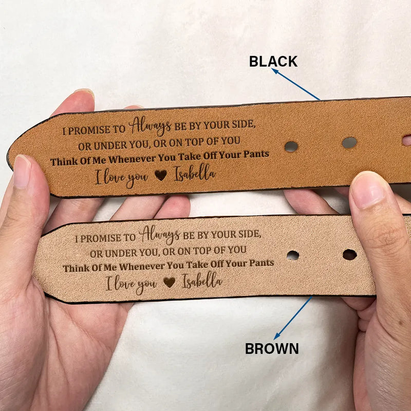 Custom Engraved Leather Belt for Him - Romantic Gift Belt MagicInPrints