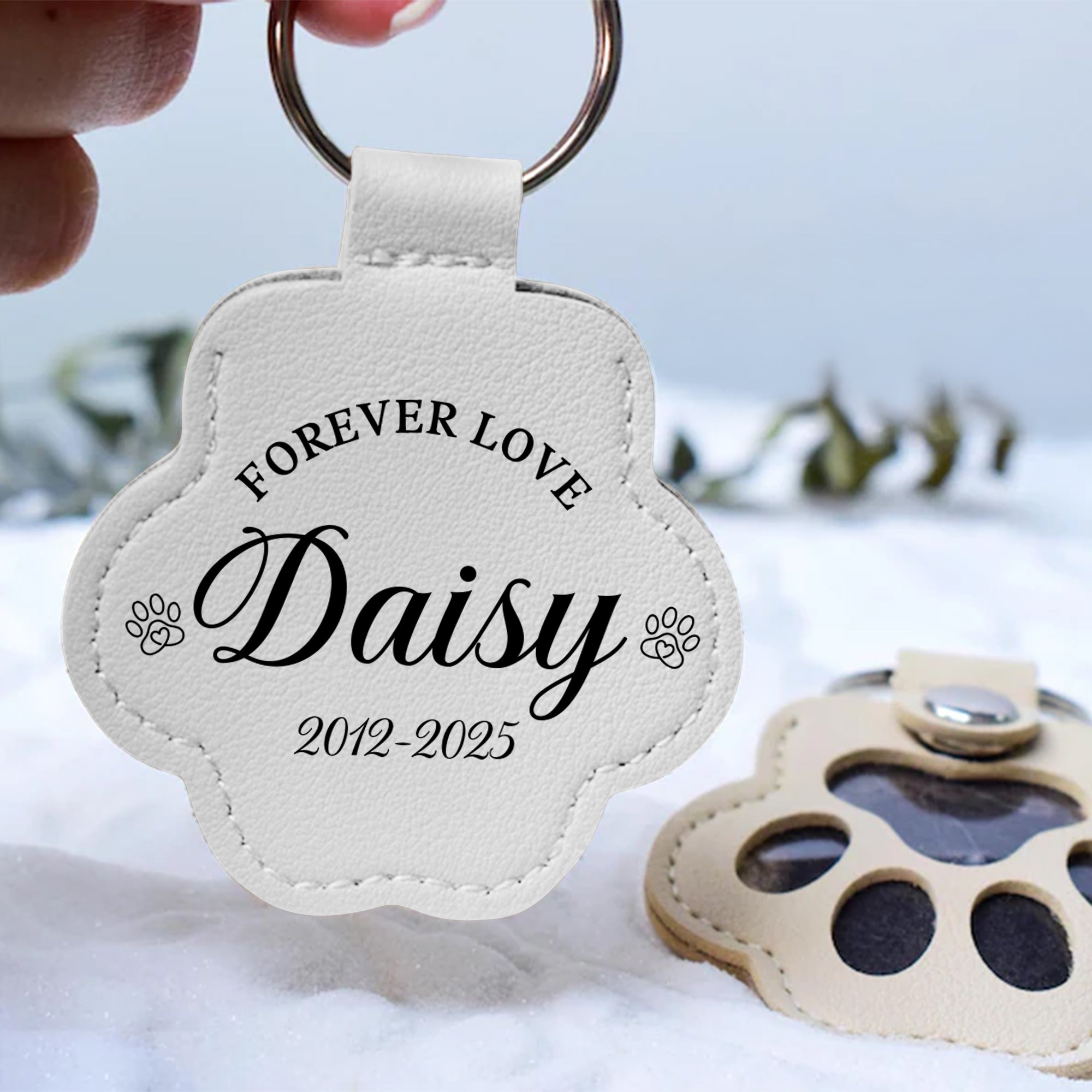 Forever Love: Personalized Pet Fur Storage Keychain - A Meaningful Memorial Gift for Pet Lovers Keychains PopCulturePrints