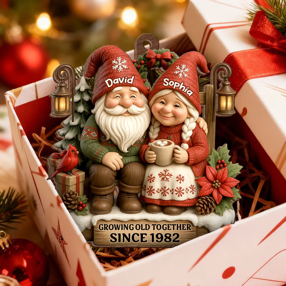 Personalized Christmas Ornament for Couples - Growing Old Together Keepsake Ornament MagicInPrints