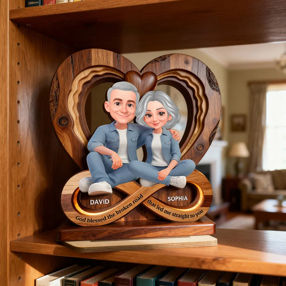 Personalized Wooden Heart Sculpture for Couples - Anniversary Gift Plaque MagicInPrints