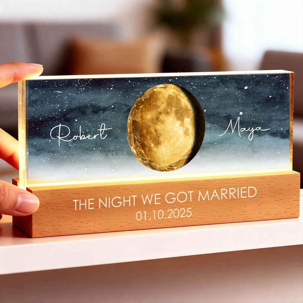 Personalized LED Night Light for Couples with Custom Names and Date - Romantic Gift for Anniversaries Plaque MagicInPrints