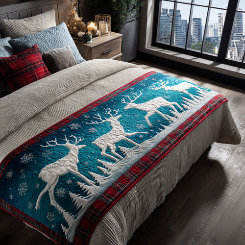 Embrace the Magic of the Season – Personalized Quilted Bed Runner – Gift for Home Decor Lovers Quilted Bed Runner MagicInPrints