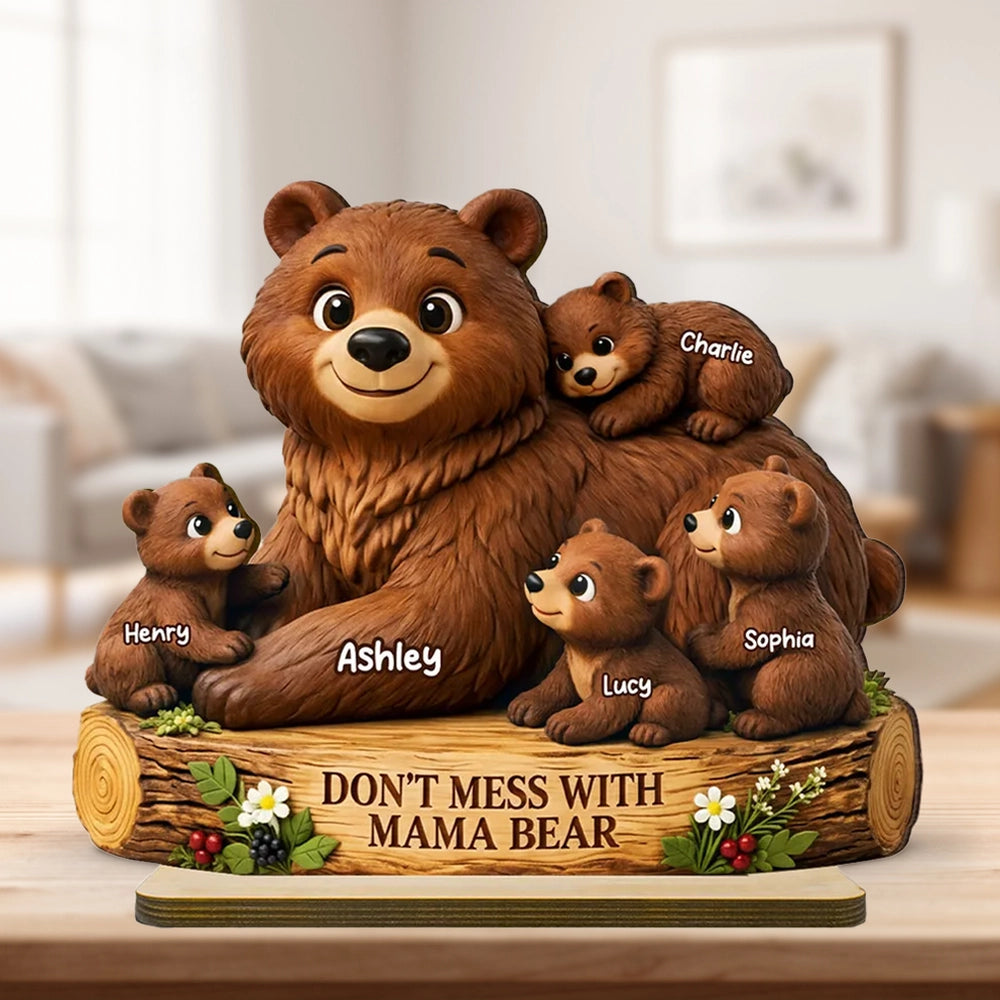 Personalized Mama Bear Family Figurine for Moms - Sentimental Home Decor Plaque MagicInPrints