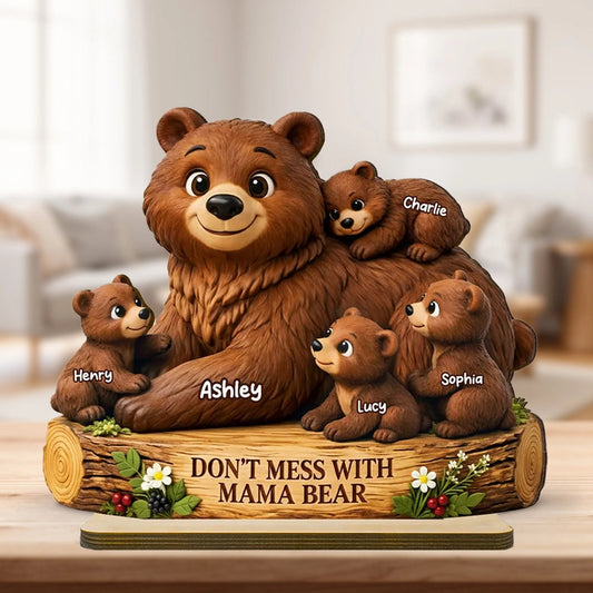 Personalized Mama Bear Family Figurine for Moms - Sentimental Home Decor Plaque MagicInPrints