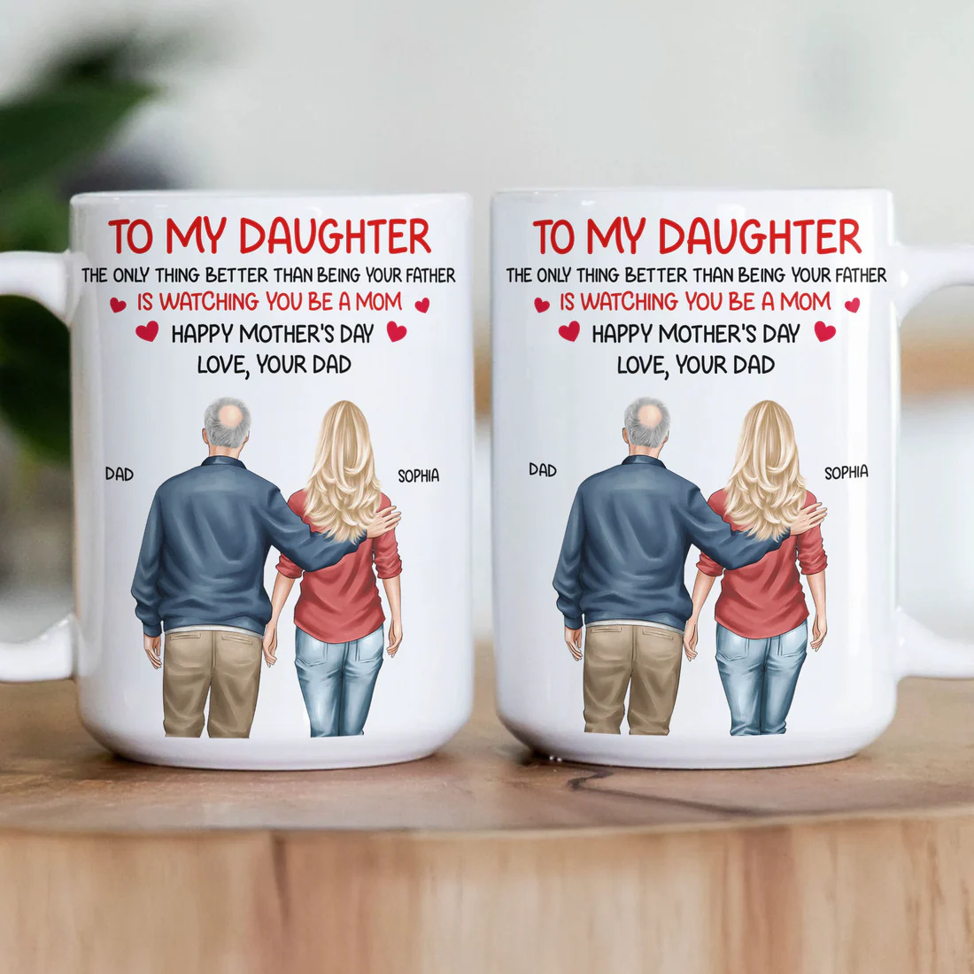 Personalized Mother's Day Mug for Daughter - Heartfelt Message from Dad Cup MagicInPrints