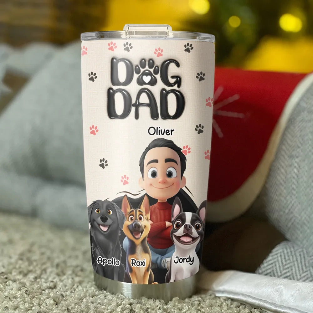 Personalized Dog Dad Tumbler for Pet Lovers - Custom Name Gift Cup MagicInPrints