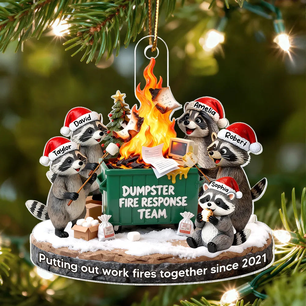 Personalized Raccoon Christmas Ornament for Coworkers - Humorous Holiday Gift Ornament MagicInPrints