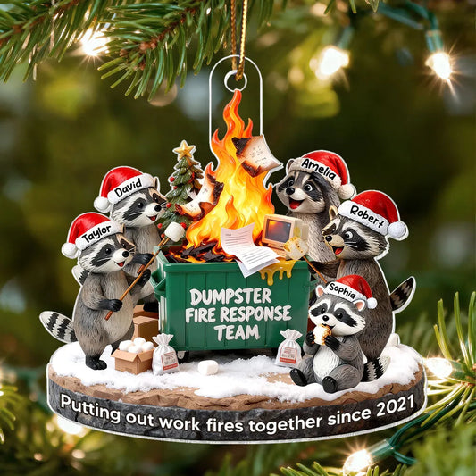 Personalized Raccoon Christmas Ornament for Coworkers - Humorous Holiday Gift Ornament MagicInPrints