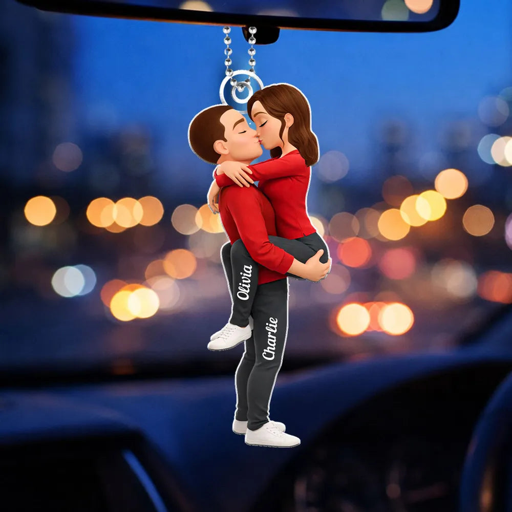 Personalized Couple Car Ornament for Lovers - Romantic Gift Car Hanger MagicInPrints