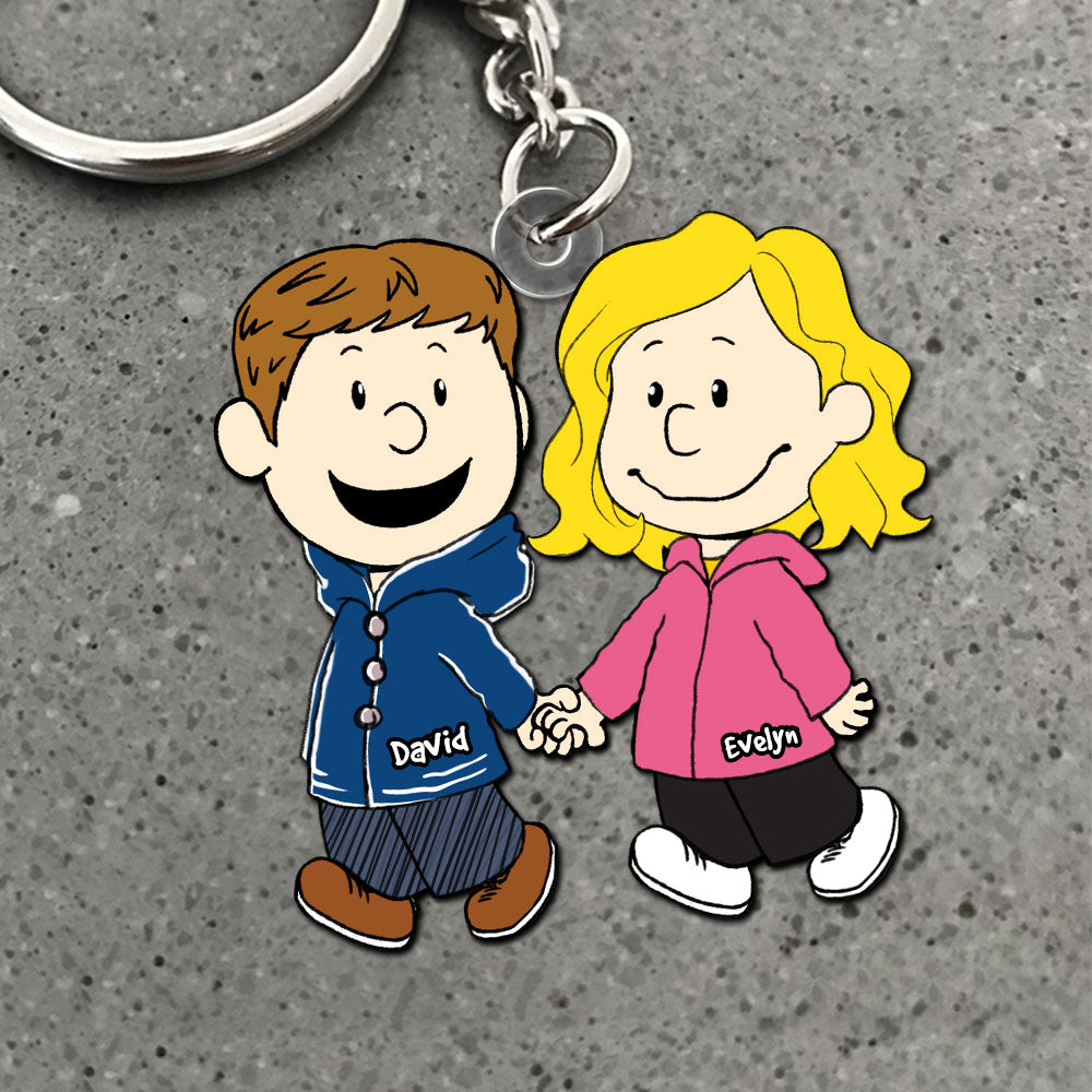 Personalized Kissing Couple Keychain | Unique Valentine's Day Gifts for Couples Keychains PopCulturePrints