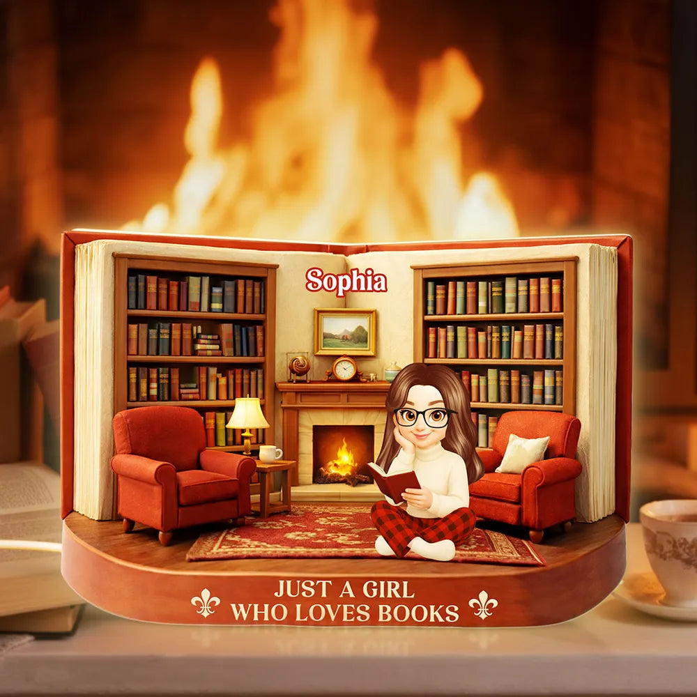 Personalized Book Nook Diorama for Book Lovers - Cozy Library Decor Plaque MagicInPrints