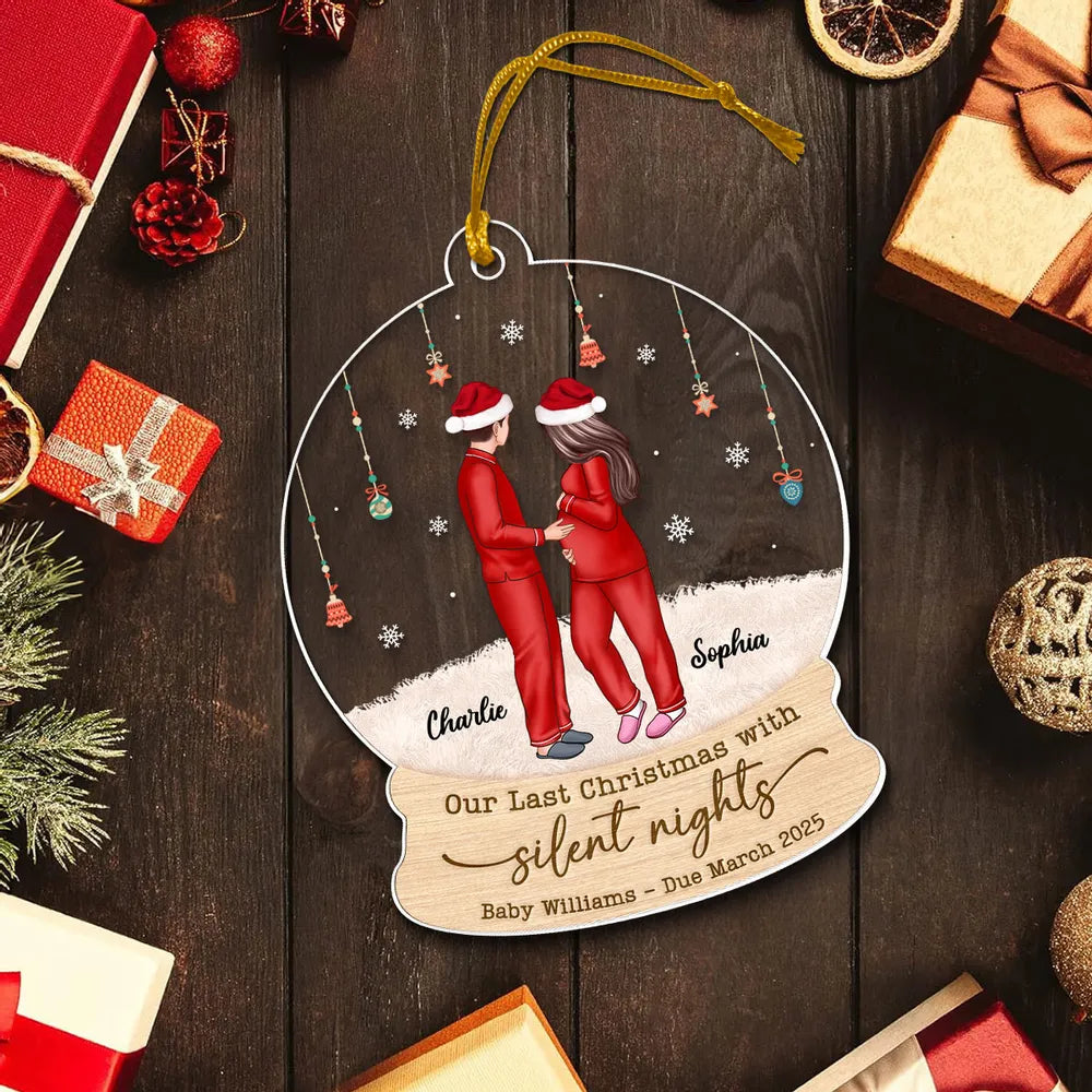 Personalized Pregnancy Christmas Ornament for Couples - Last Christmas Before Baby Ornament MagicInPrints