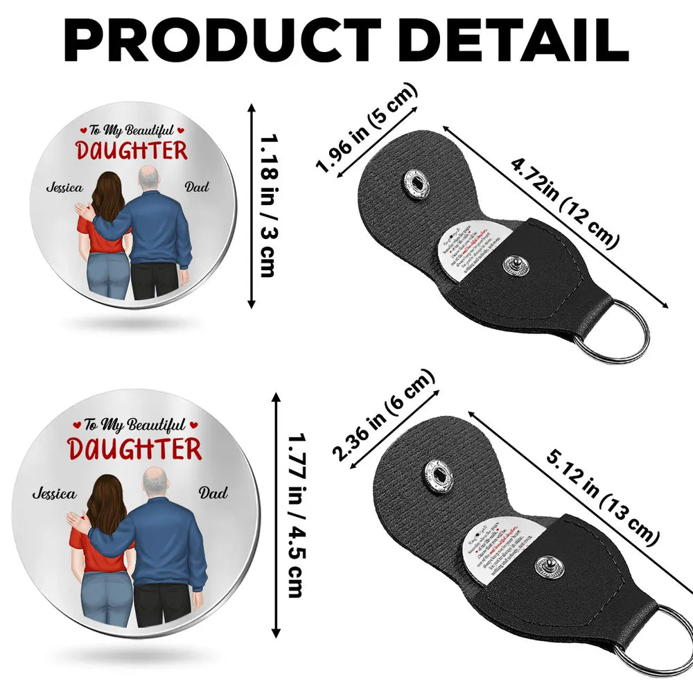 Personalized Keychain for Daughter from Dad - Sentimental Gift Keychain MagicInPrints