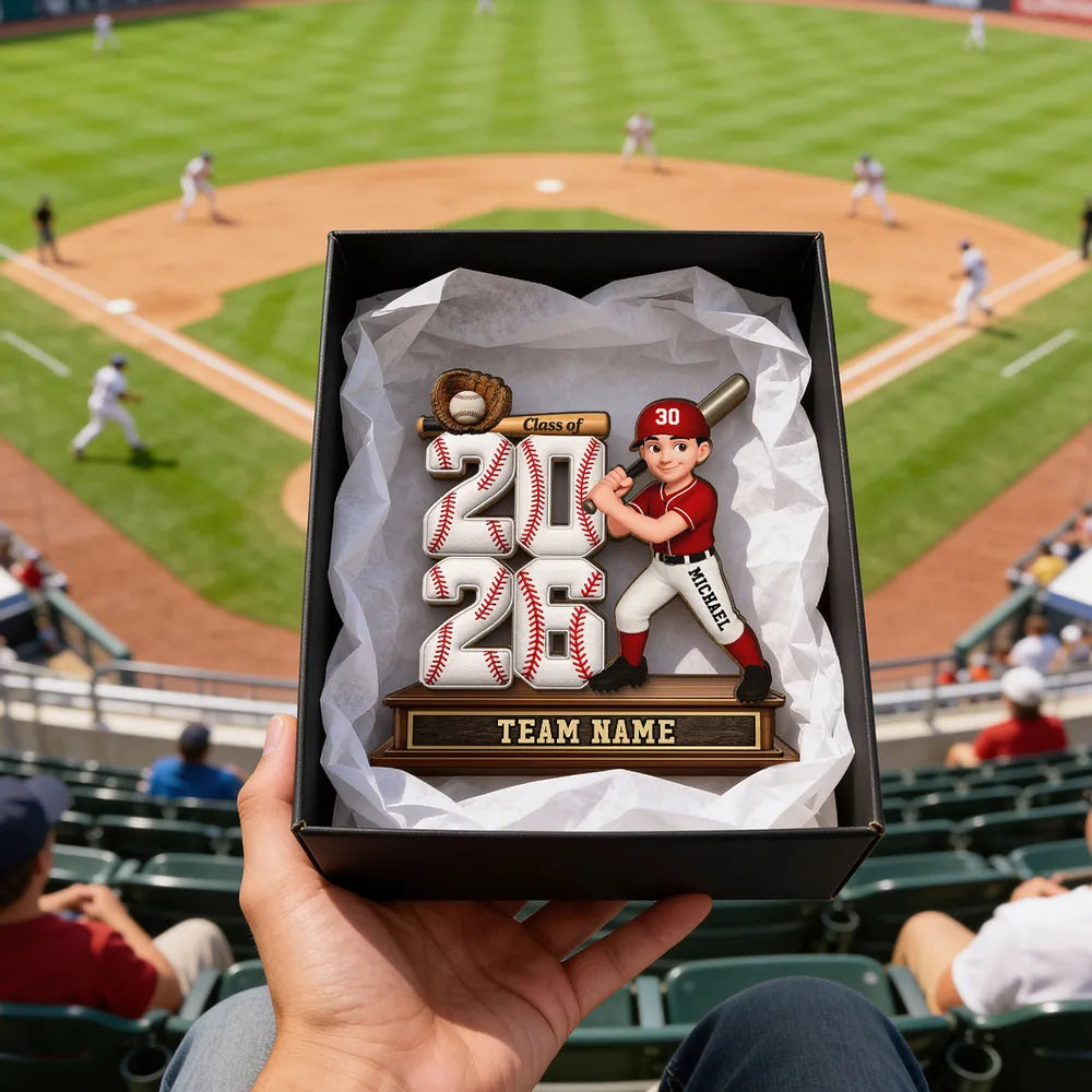 Personalized Baseball Graduation Gift for Class of 2026 - Custom Team Name Display Plaque MagicInPrints
