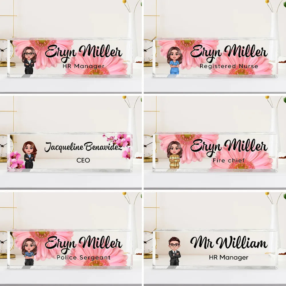 Custom Acrylic Desk Name Plate for Professionals - Office Decor Plaque MagicInPrints