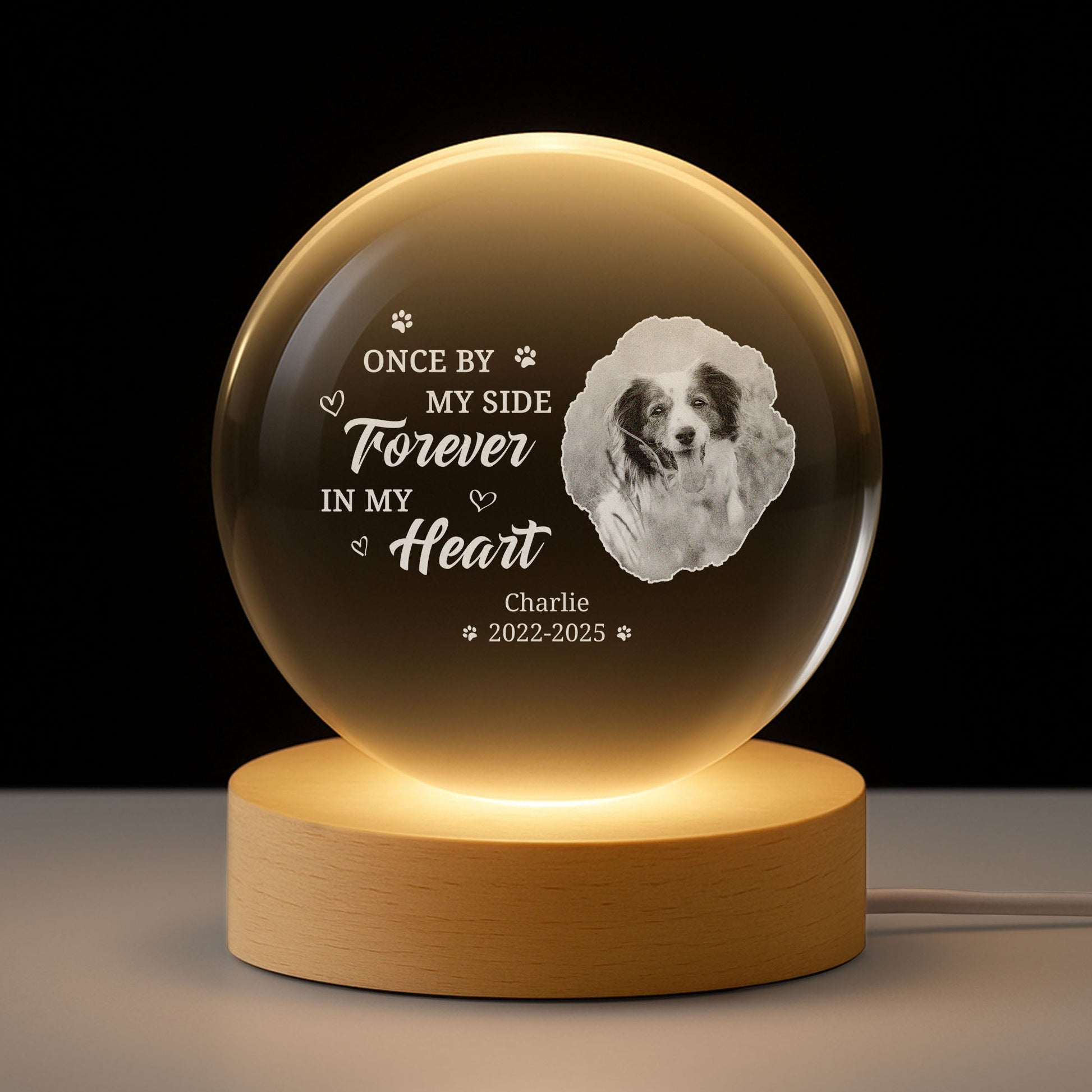 Personalized Pet Memorial LED Lamp for Dog Lovers - Sentimental Keepsake Lamp MagicInPrints