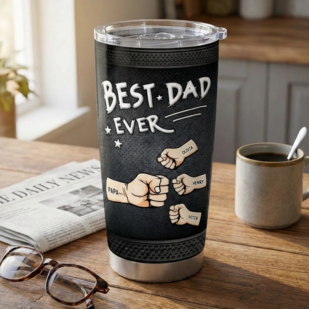 Personalized Tumbler for Dad with Kids' Names - Father's Day Gift Cup MagicInPrints