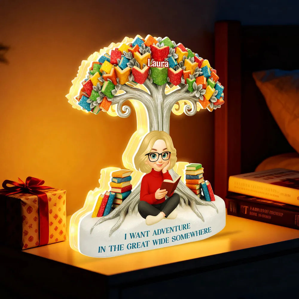 Personalized Book Lover LED Lamp for Readers - Decorative Home Accent Plaque MagicInPrints