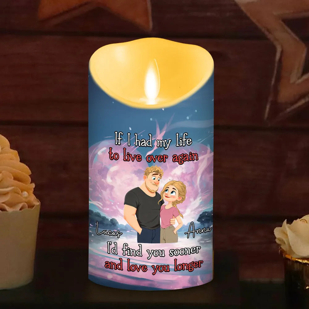 Personalized LED Candle for Couples with Romantic Message - Perfect Anniversary Gift Lamp MagicInPrints
