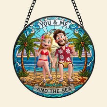 Load image into Gallery viewer, You &amp; Me at the Beach - Personalized Stained Glass Suncatcher Ornament MagicInPrints
