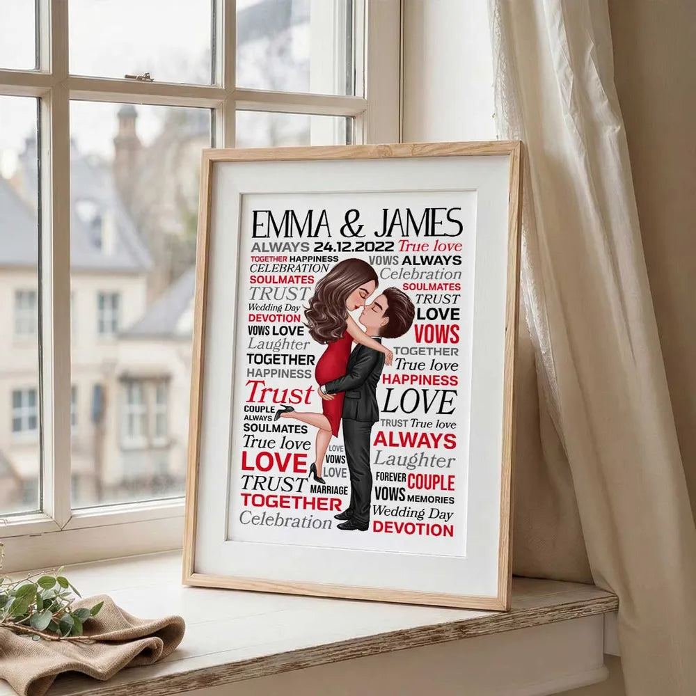 Personalized Wedding Canvas Print for Couples - Romantic Love Keepsake Poster or Canvas MagicInPrints