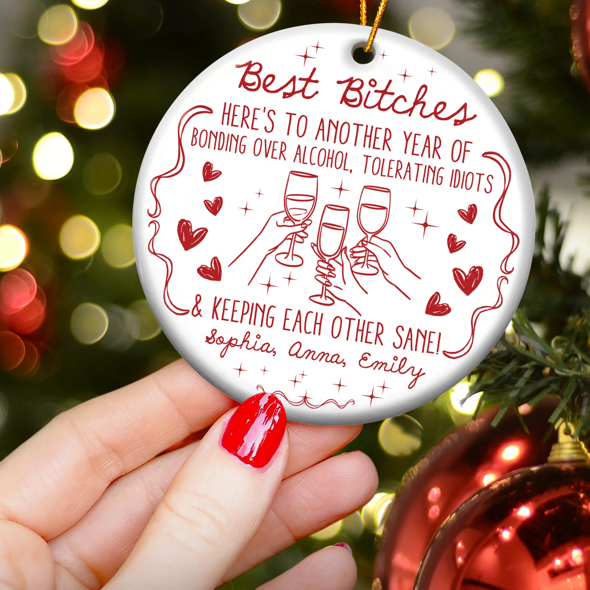 Personalized Funny Christmas Ornament for Friends - Celebrating Friendship Ornament MagicInPrints